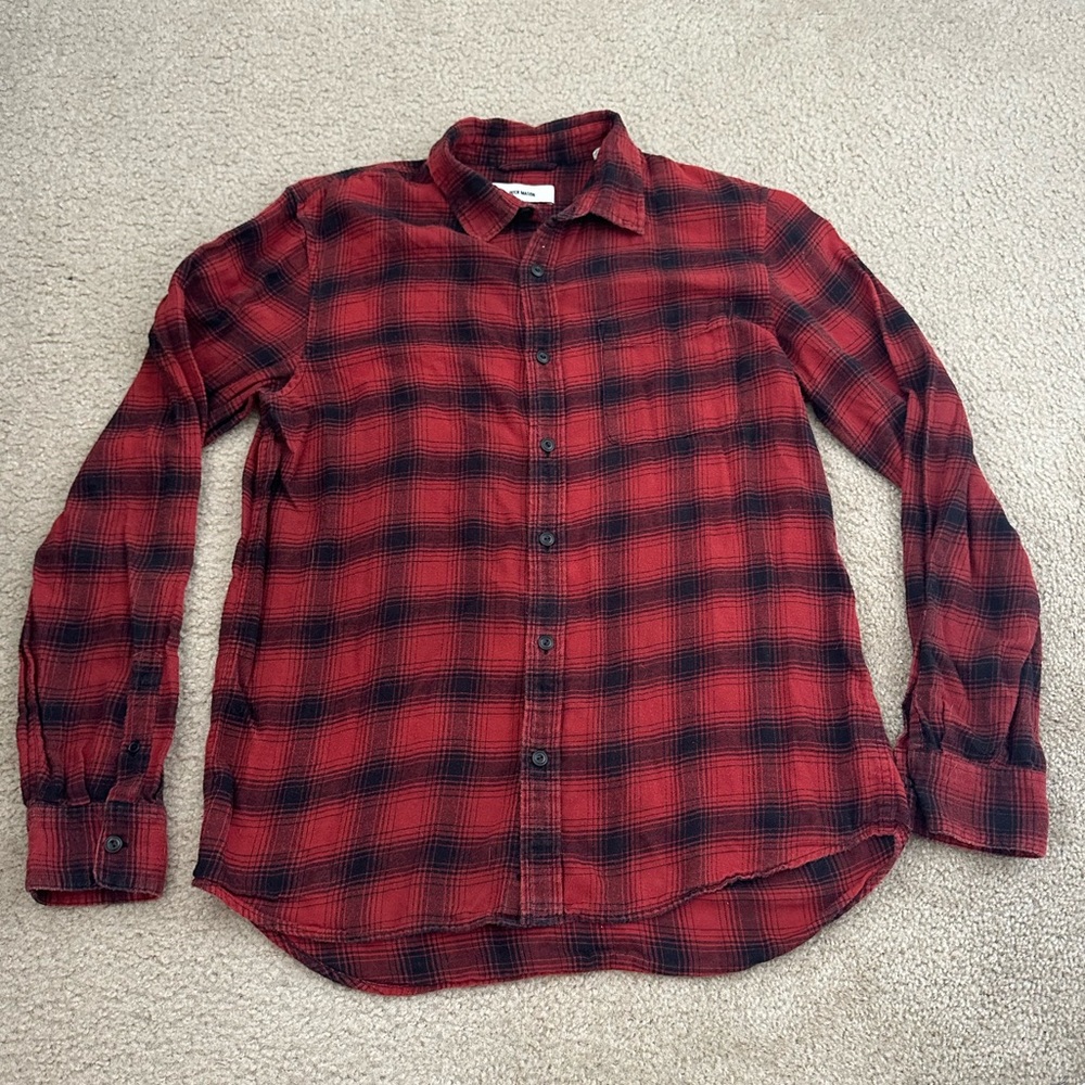 Buck Mason Red/Black Lightweight Flannel